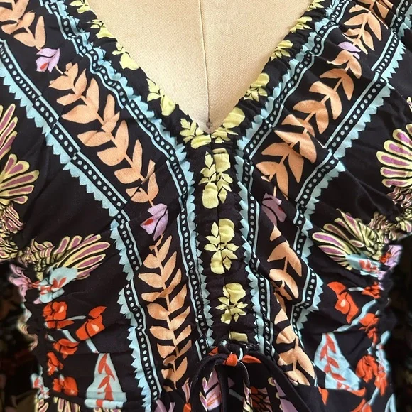 FARM Rio Black Floral Mini Dress - Picture 9 of 12